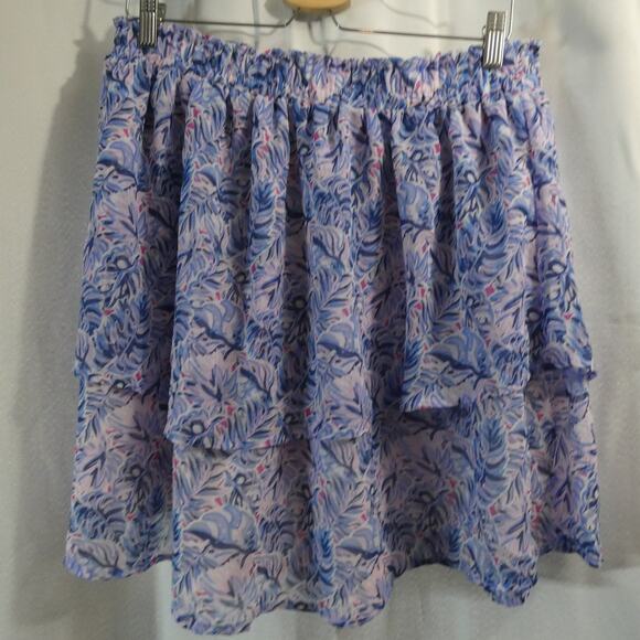 Simply Southern XXL Layered Floral Skirt Elastic Lined Polyester - Picture 1 of 4